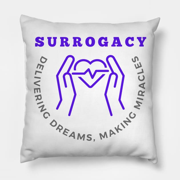 Surrogacy Delivering Dreams Making Miracles Surrogate Mother's Day Gift Pillow by Trend Spotter Design