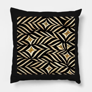 Vintage Florals Brown Sepia Neutral Abstract Design Pillow