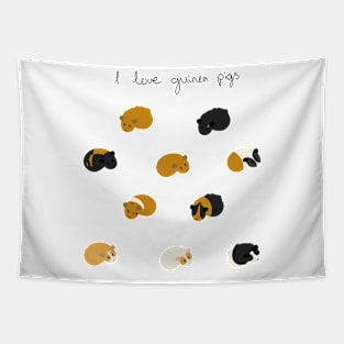 I Love Guinea Pigs Sticker Sheet Tapestry