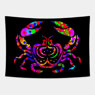 Painted Crab, Tribal Art Style Tapestry