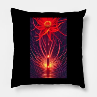 Red Spider Lily Lycoris Radiata Comic Art Style Pillow