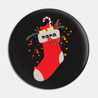 Christmas Stocking With Nana Label Pin