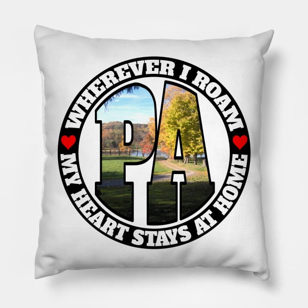 Heart Stays Home - Pennsylvania Pillow by DonDota