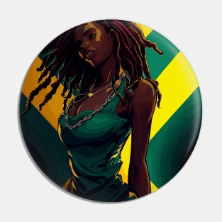 Rasta jamaica woman Pin