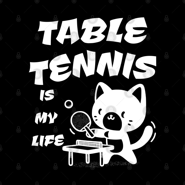 Cool Cat Playing Table Tennis by JoeStylistics