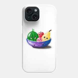 Cute bowl of happy fruits Phone Case