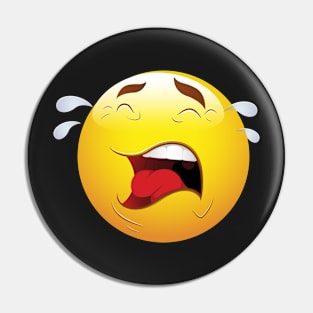 Crying Smiley Face Emoticon Pin