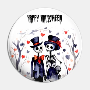 Happy Halloween: Halloween Skeletons in Love 2 Pin