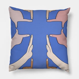 Hands forming a cross Pillow