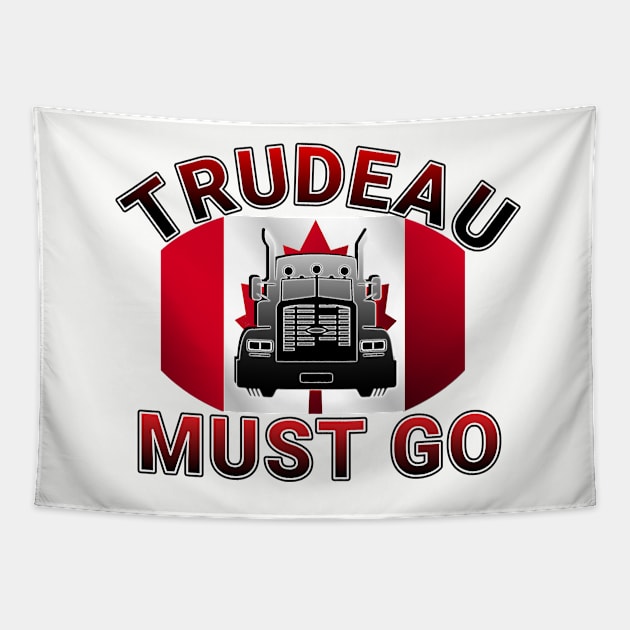 TRUDEAU MUST GO - SAVE CANADA FREEDOM CONVOY 2022 TRUCKERS RED LETTERS Tapestry by KathyNoNoise