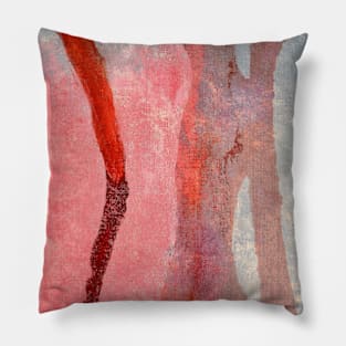 Red, Pink and Grey Abstract Art Pillow