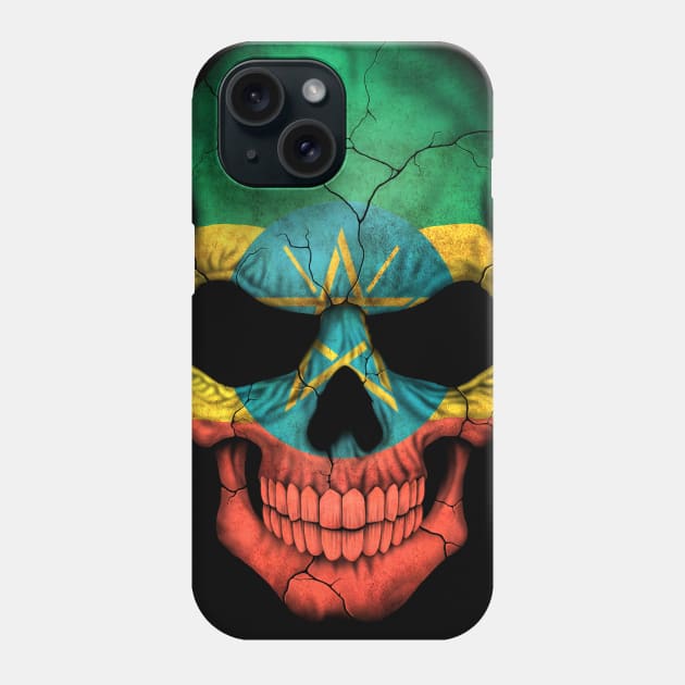 Ethiopian Flag Skull Phone Case by jeffbartels