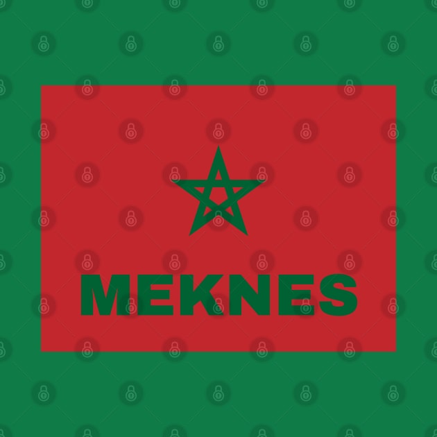 Meknes  City in Moroccan Flag by aybe7elf