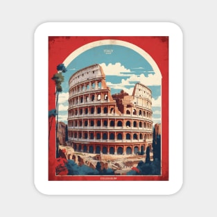 The Roman Colosseum Rome Italy Vintage Tourism Travel Poster Magnet