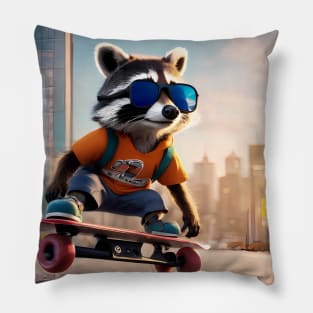 teenage raccoon Pillow