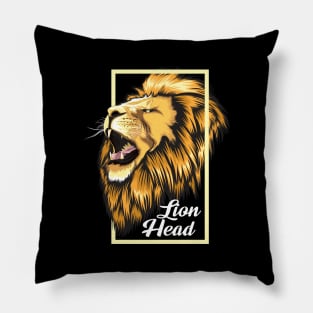 lion head hand drawn Pillow