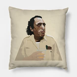 Bukowski's Spirit: Whiskey-Embraced Portrait and Literary Rebellion Pillow