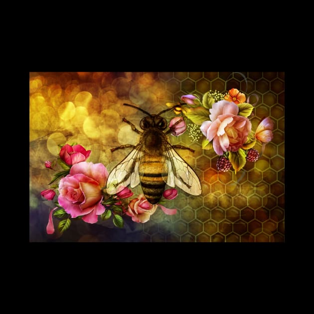 Bee and Honeycomb by ArtDreamStudio