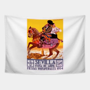 Sevilla - Seville, Spain Poster for the 1934  April Fair Spring Festival Tapestry