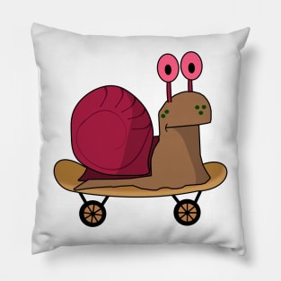 Skateboarding Snail Pillow