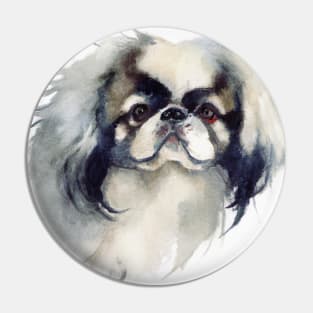 Japanese Chin Watercolor - Dog Lover Gifts Pin