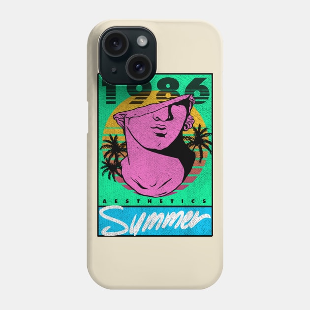 Vaporwave Summer Aesthetics 1986 Phone Case by A Comic Wizard