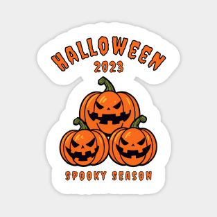 Halloween 2023 Spooky Season Pumpkin Jack O Lantern Festive Design Magnet