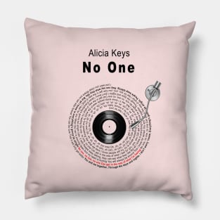 NO ONE LYRICS ILLUSTRATIONS Pillow