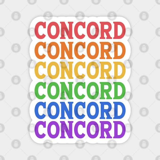 CONCORD RAINBOW TYPOGRAPHY Magnet by OlkiaArt