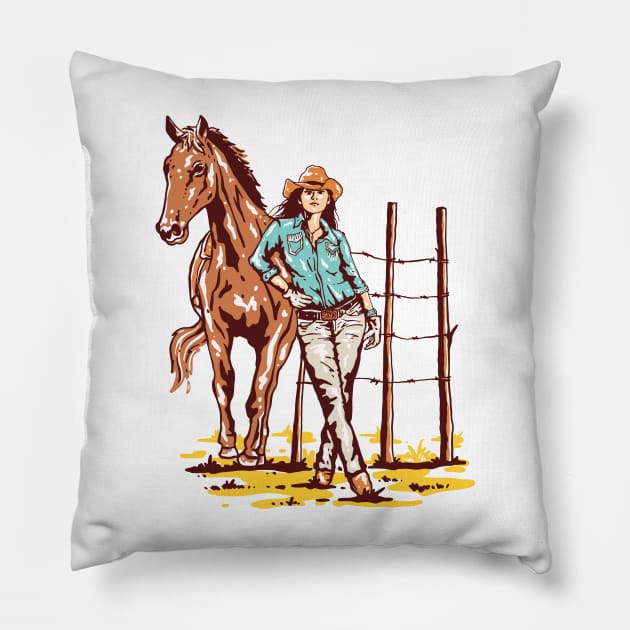 cowgirl Pillow by dewantyovani
