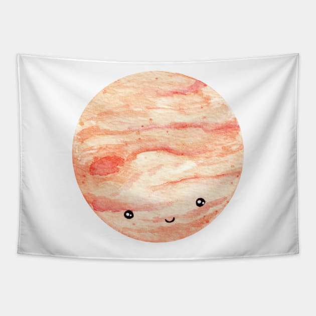 Jupiter cute planet Tapestry by shoko