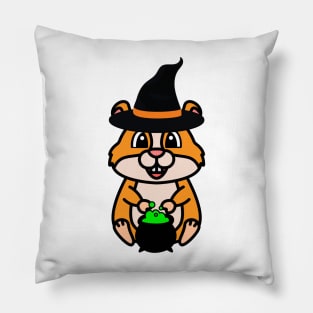 Cute Hamster is a witch Pillow