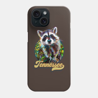 Retro Tennessee Raccoon by Robert Phelps Phone Case