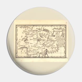 1774 Switzerland Antique Map Pin