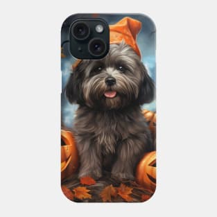 Black Lhasa apso Halloween Phone Case