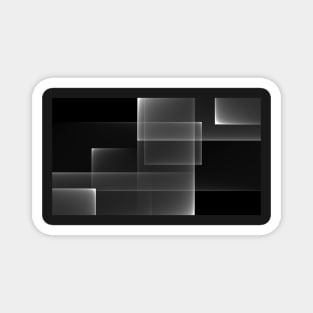 Abstract square and rectangle shapes illustration background Black and white Magnet