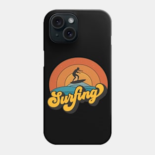 Surfing Sea and Sun Summer retro Vintage Art Phone Case