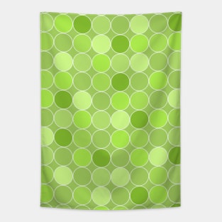 Lime Green Geometric Circles Pattern Tapestry