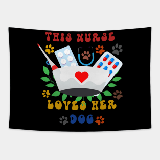 ThIs Nurse Loves Her Dog Tapestry