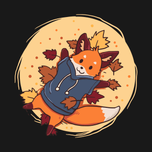 Cute Fox In Autumn Fox Forest Animal T-Shirt