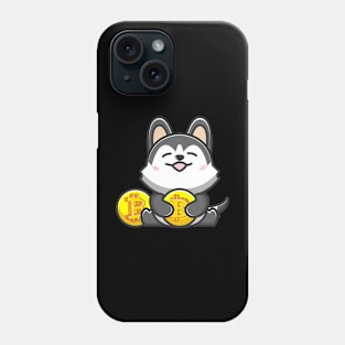 dog huging bitcoin Phone Case