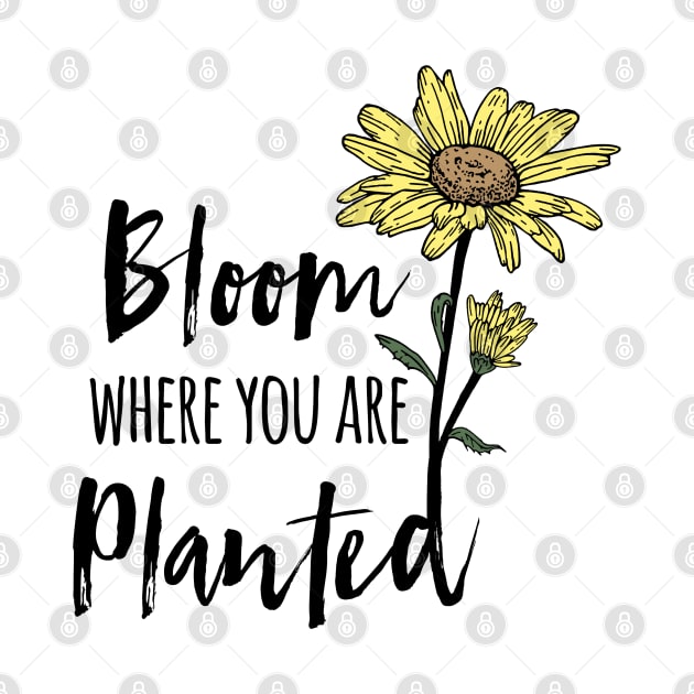 Bloom Where You Are Planted Sunflower by Move Mtns