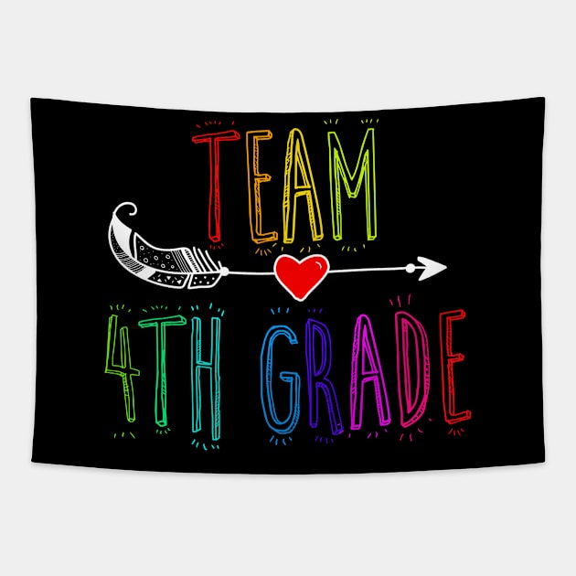 Team 4th Grade Tribe Heart Funny Last Day Of School Tapestry by klausgaiser