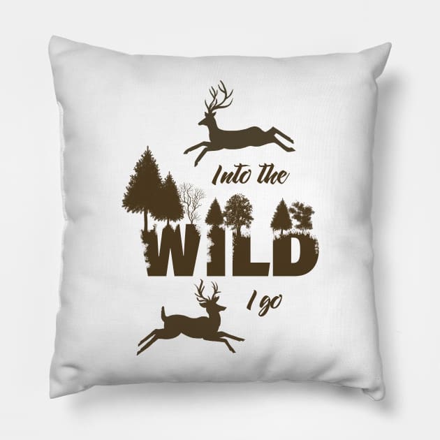 Into the Wild I Go Pillow by SWON Design