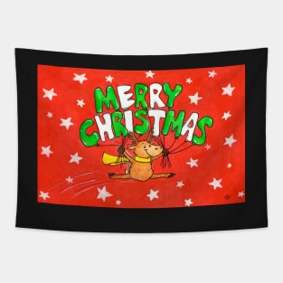 Merry Christmas Reindeer Tapestry