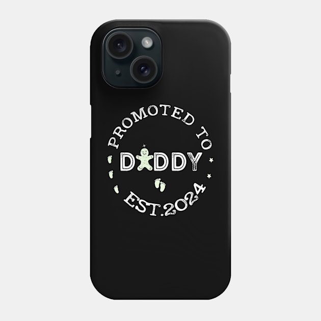 Promoted To Daddy Est. 2024 Vintage Tee New Dad First Daddy Phone Case by NIKA13