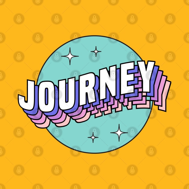 Journey - Colorful Layered Retro Letters by Mandegraph