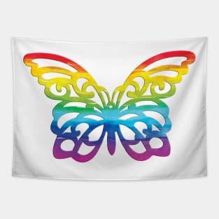 rainbow butterfly Tapestry