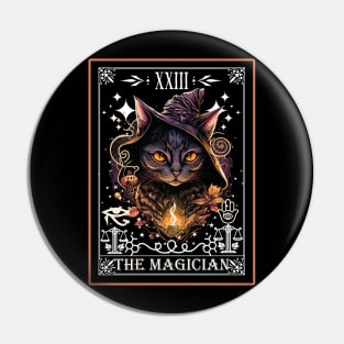 Tarot Card The Magician Mystical Black Cat Art Pin