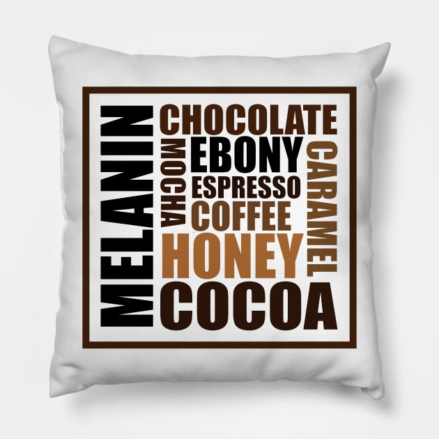Melanin Shades of Brown - Every Shade Slays Pillow by blackartmattersshop